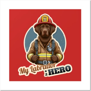 Labrador Retriever Fireman Posters and Art